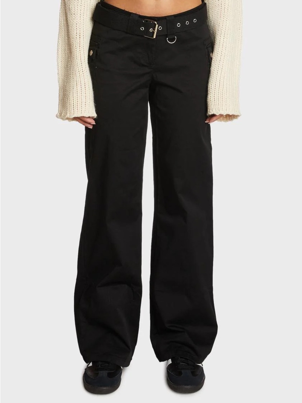 Edikted black pants - low rise